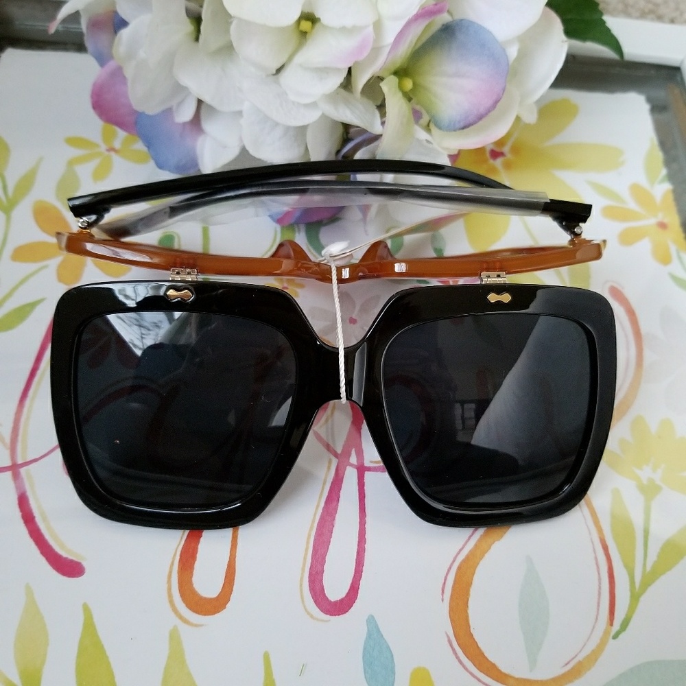 Just arrived 2018 oversized women sunglasses flip - Picture 4 of 4